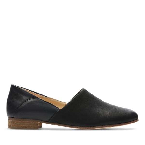 Clarks Womens Pure Tone Flat Shoes Black | USA-8153409